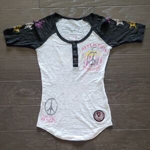 Vintage Affliction Black and White Short Sleeve Tee